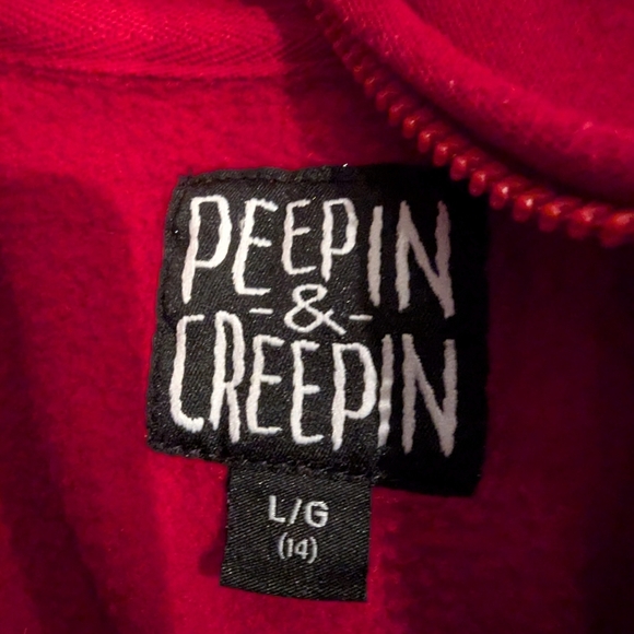 Peepin And Creepin Red Ninja Full face mask hoodie! Youth Size large 14 - Picture 7 of 7
